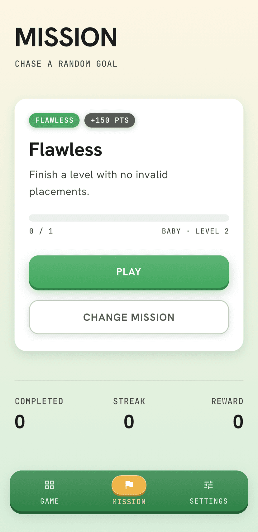 Recto missions screen with daily missions, streaks and token rewards